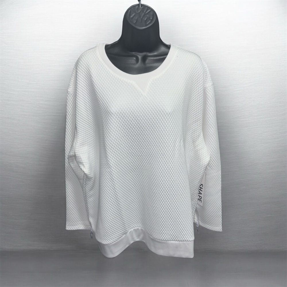 BEHIND THE SEAMS Textured Over/Under Patterned Sweatshirt - Picture 3 of 7